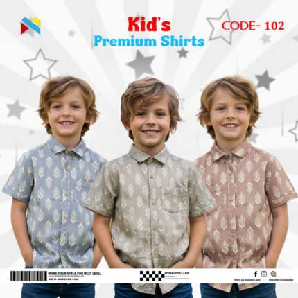 Kid’s Premium Shirts Combo – Dip Gray, Biscuit, Dusty Pink