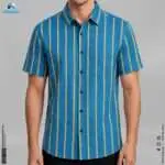 Premium 2-Piece Microfiber Shirt Combo - Royel Blue Stripe & Pest-White Stripe - Image 2