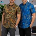Attractive Premium 2-Piece Microfiber Shirt Combo - Multicolor & Petrol Blue