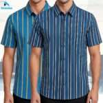 Premium 2-Piece Microfiber Shirt Combo - Royel Blue Stripe & Navy Blue Stripe