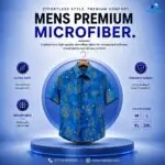 Premium Casual Microfiber Shirt - Petrol Blue - Image 2