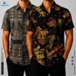 Premium 2-Piece Microfiber Shirt Combo - Black Floral & Black Ethic