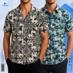 Premium 2-Piece Microfiber Shirt Combo – Cuvan Black-White & Olive Floral