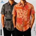 Premium 2-Piece Microfiber Shirt Combo - Orange Ethnic & Black Ethic