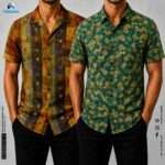 Premium 2-Piece Microfiber Shirt Combo - Cuvan Multi & Forest Green