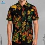 Premium Casual Microfiber Shirt - Black Floral
