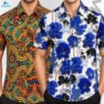 Premium 2-Piece Microfiber Shirt Combo - Multicolor & White-Blue Floral
