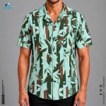 Premium Casual Microfiber Shirt – Cuban Green Floral
